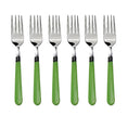 Stainless steel dining forks set of 6 with comfortable grip for home use.